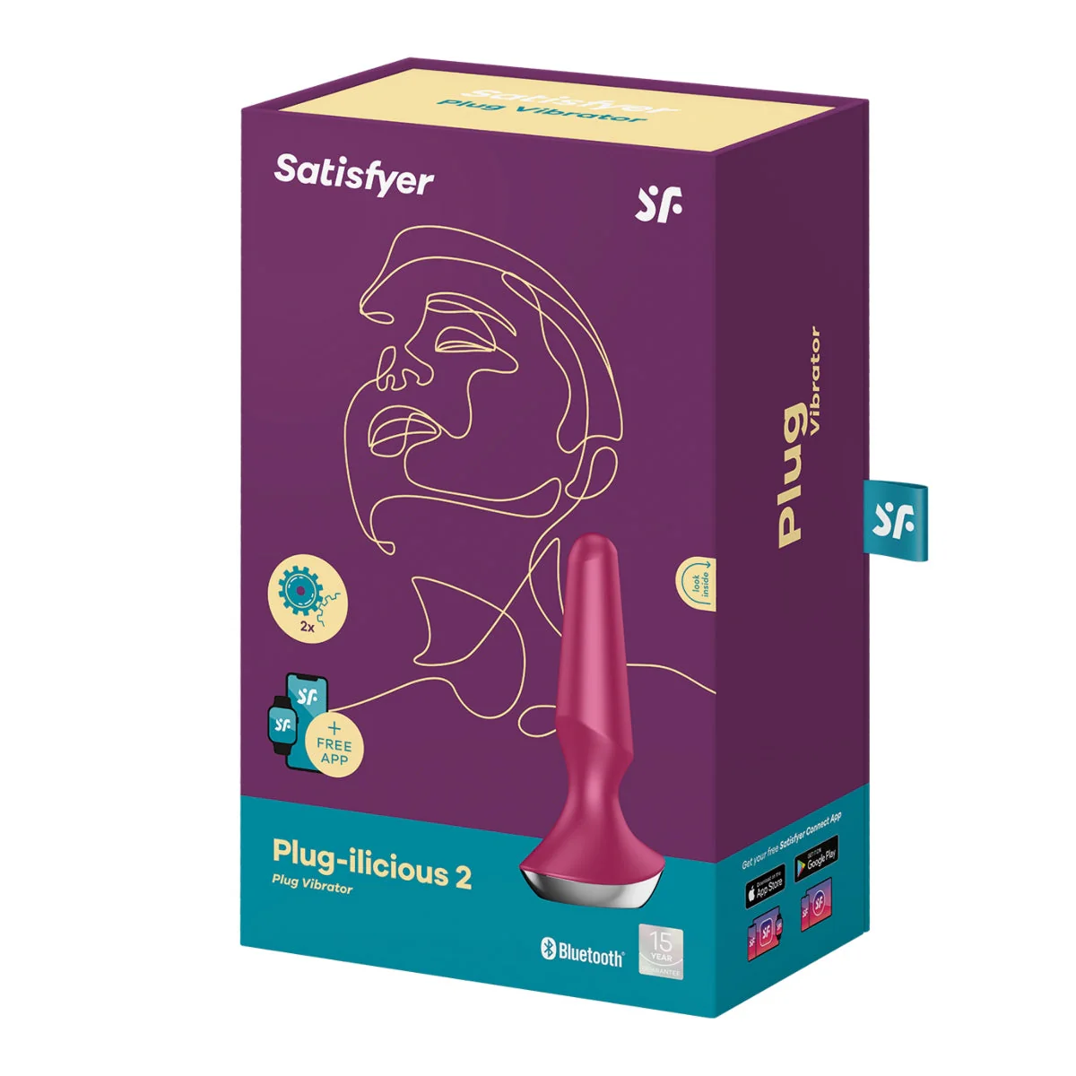 Satisfyer Plug-ilicious 2 Vibrating Butt Plug Berry - Image 2