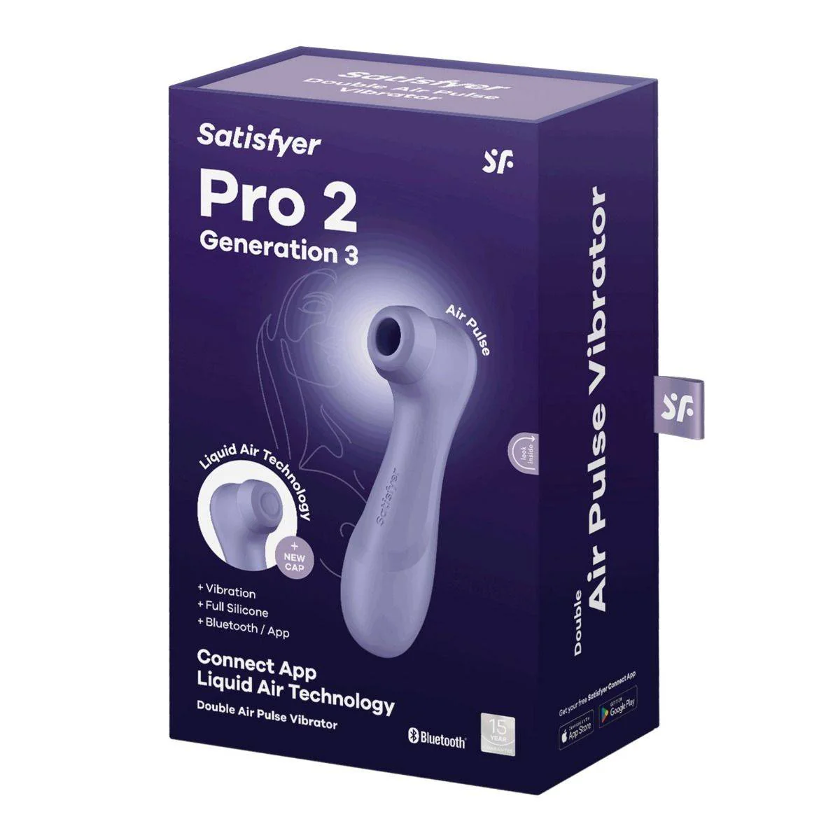 Satisfyer Pro 2 Generation 3 Liquid Air Technology With Connect App Double Air Pulse Vibrator Lilac - Image 2