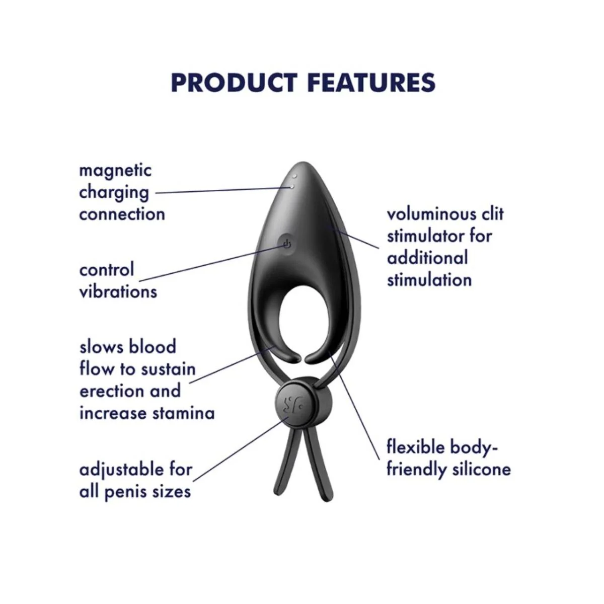 Satisfyer Sniper Vibrating Cock Ring Black - Image 4
