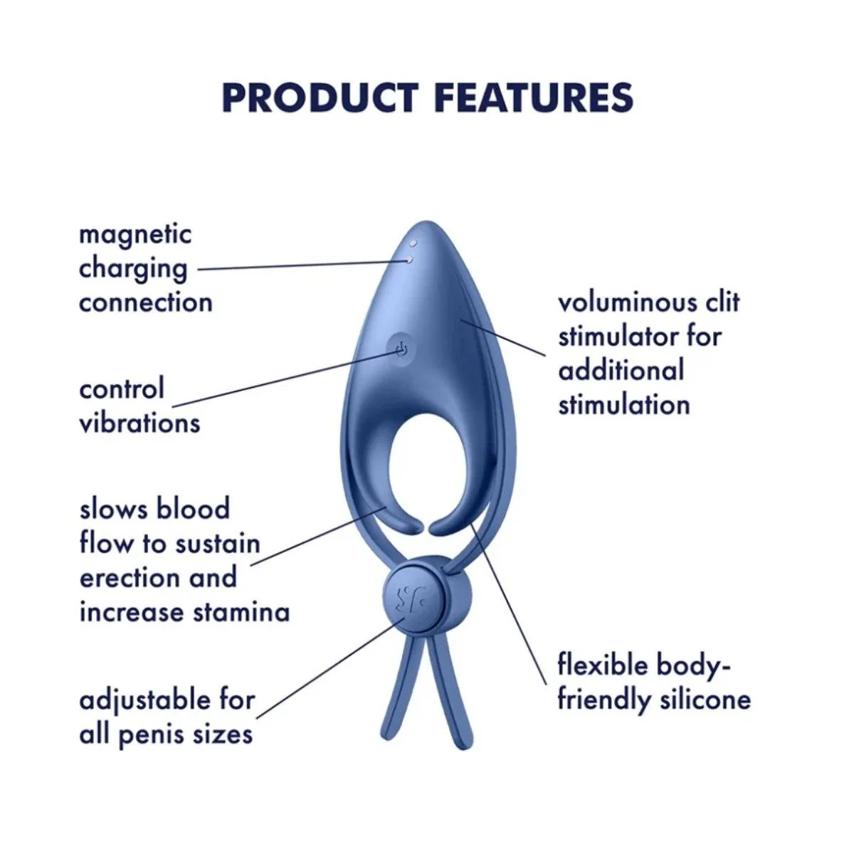 Satisfyer Sniper Vibrating Cock Ring Blue - Image 4