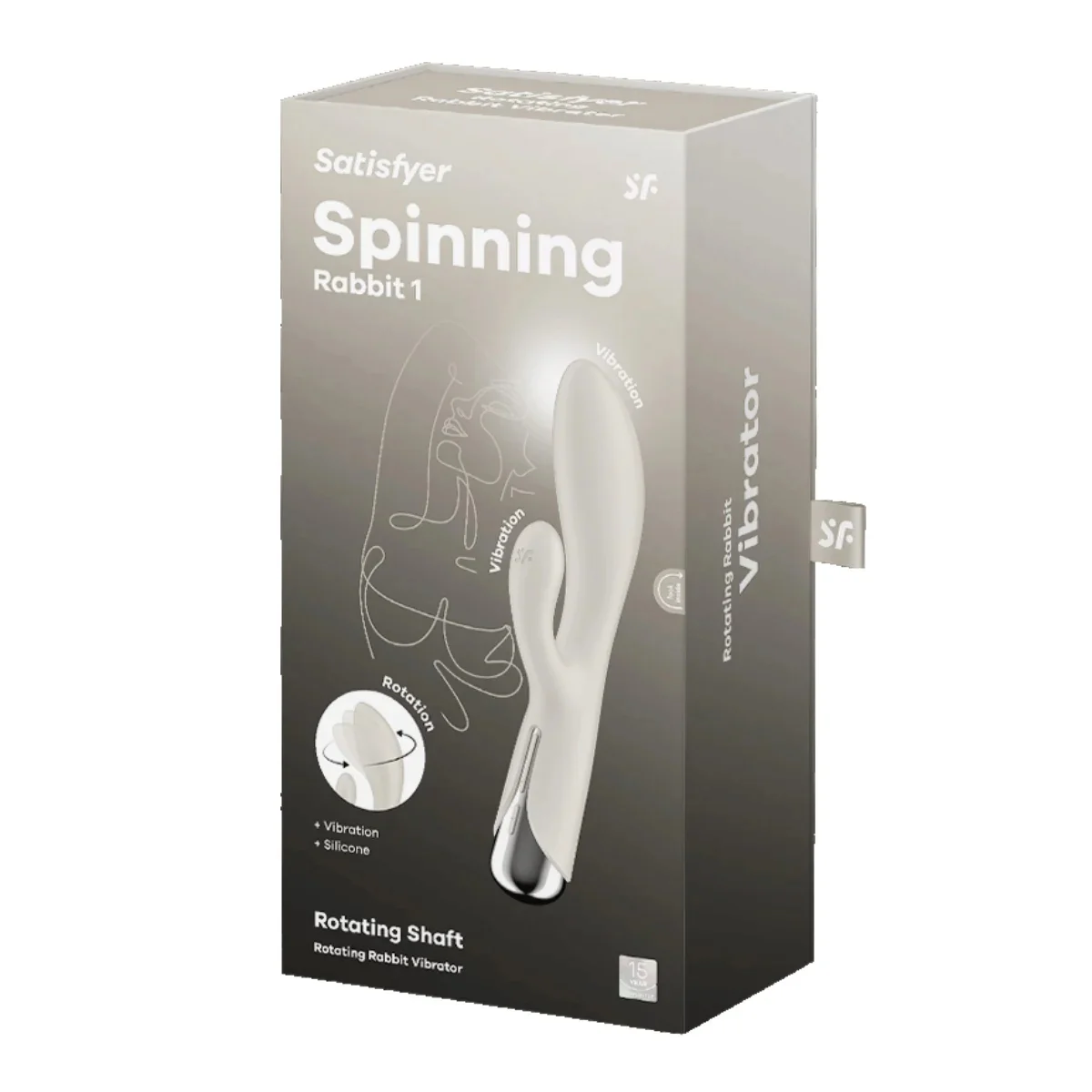 Satisfyer Spinning Rabbit 1 Rotating Shaft Rabbit Vibrator Beige - Image 2