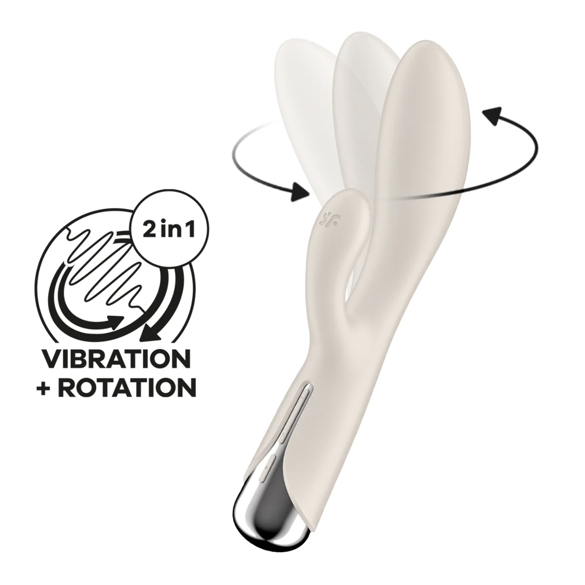 Satisfyer Spinning Rabbit 1 Rotating Shaft Rabbit Vibrator Beige - Image 3