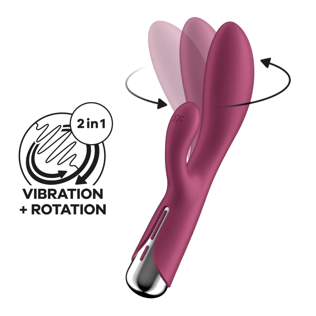 Satisfyer Spinning Rabbit 1 Rotating Shaft Rabbit Vibrator Red - Image 3