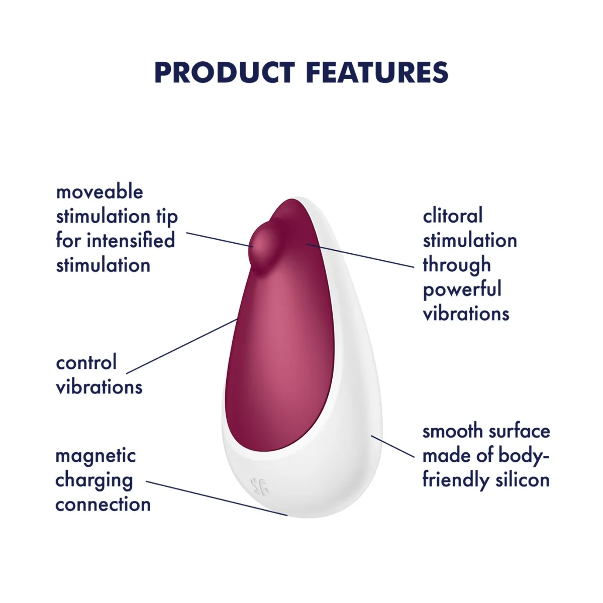 Satisfyer Spot On 3 Lay On Vibrator Berry White - Image 5
