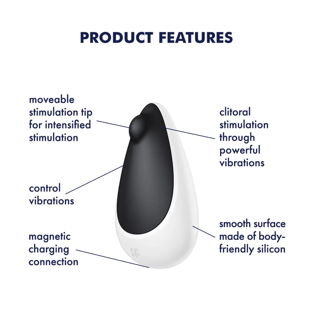 Satisfyer Spot On 3 Lay On Vibrator Black White - Image 5