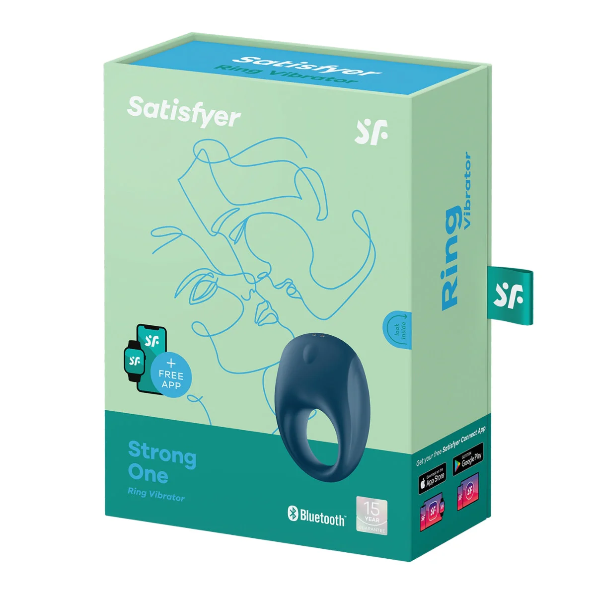 Satisfyer Strong One Vibrating Cock Ring Blue - Image 2