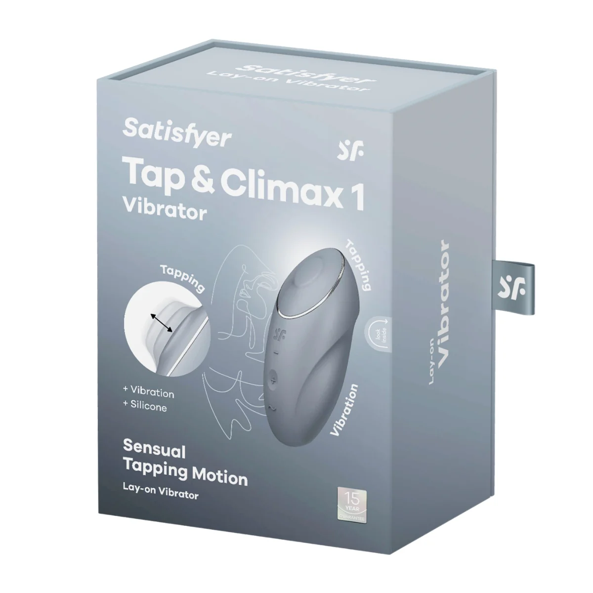 Satisfyer Tap & Climax 1 Lay On Vibrator Blue Grey - Image 2