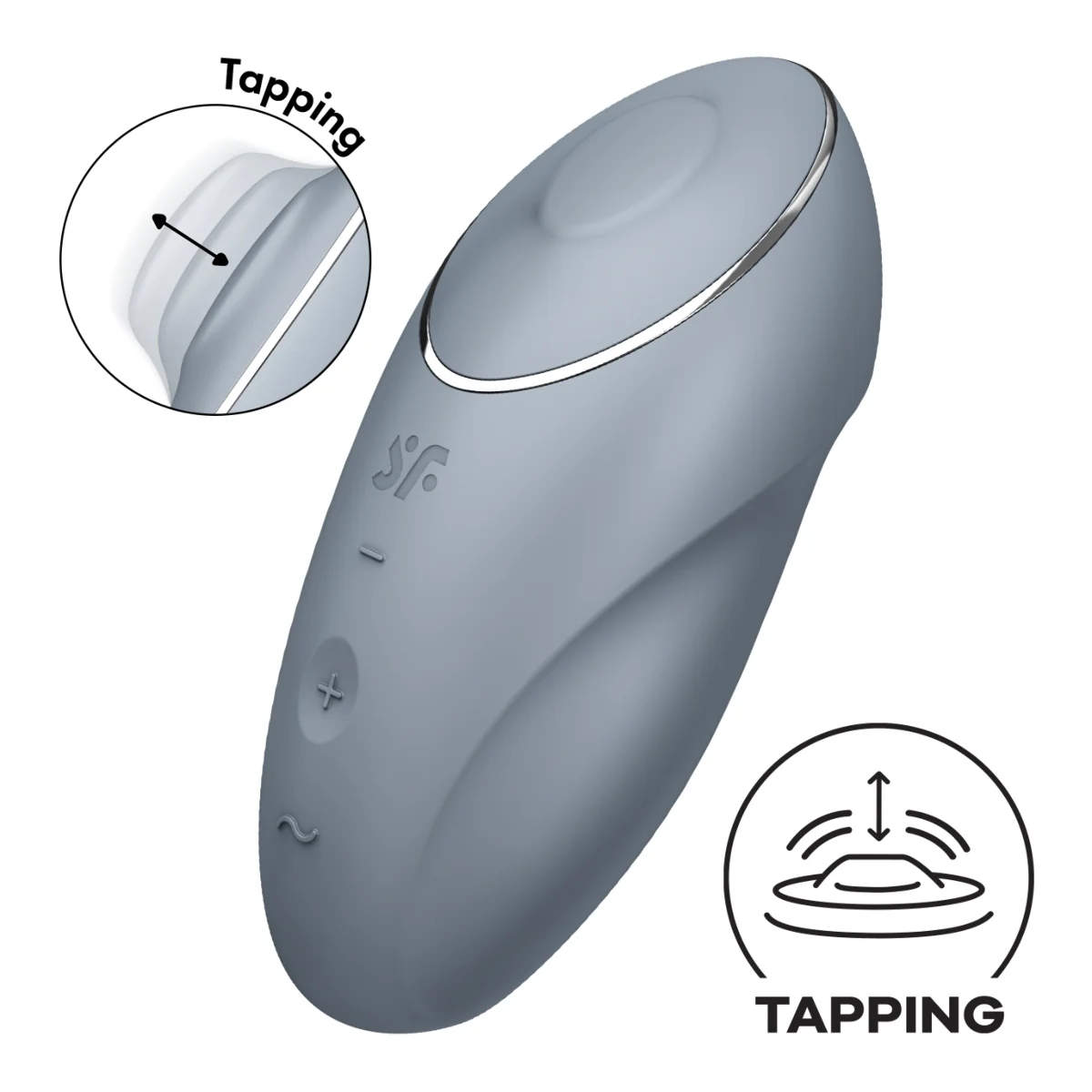 Satisfyer Tap & Climax 1 Lay On Vibrator Blue Grey - Image 7