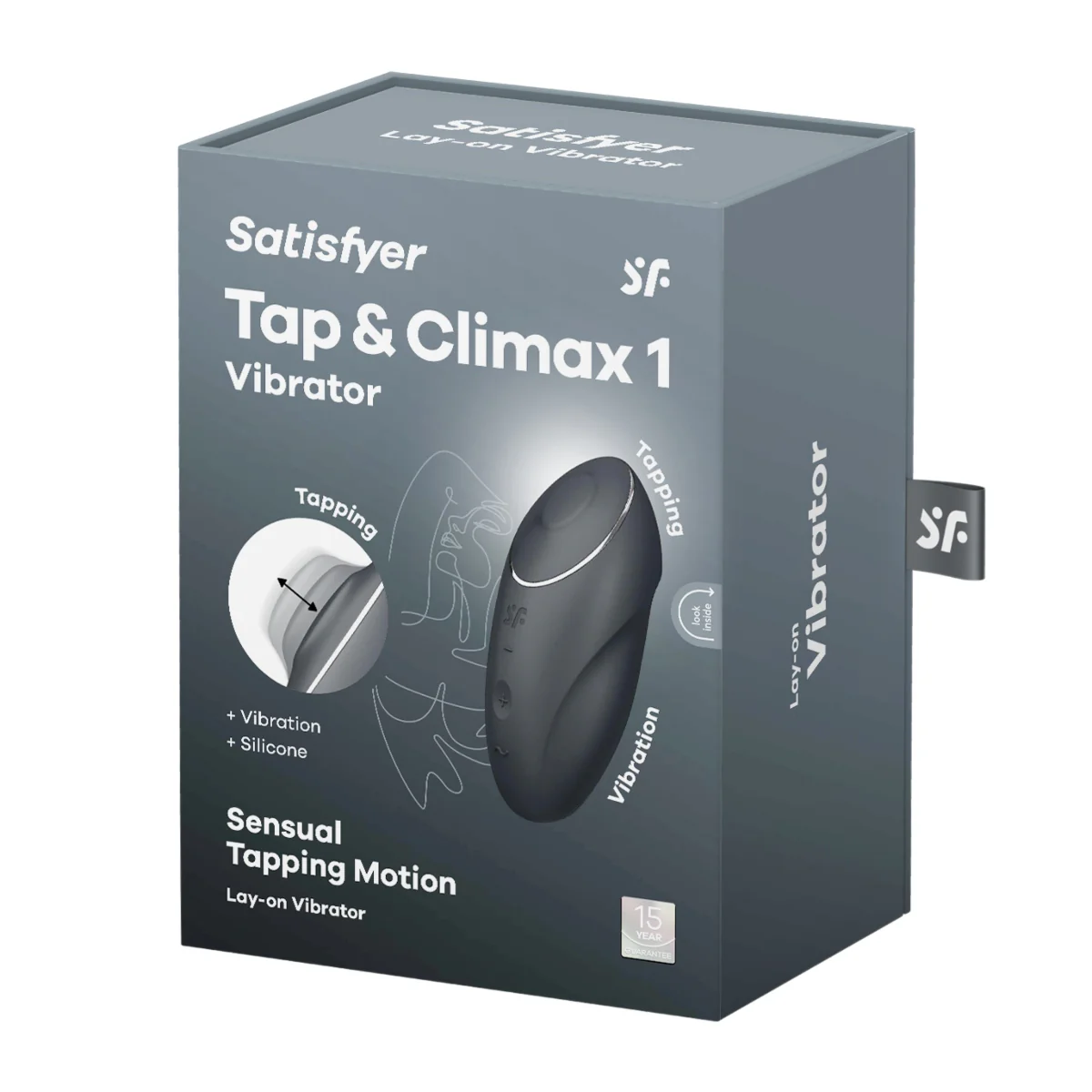 Satisfyer Tap & Climax 1 Lay On Vibrator Grey - Image 2