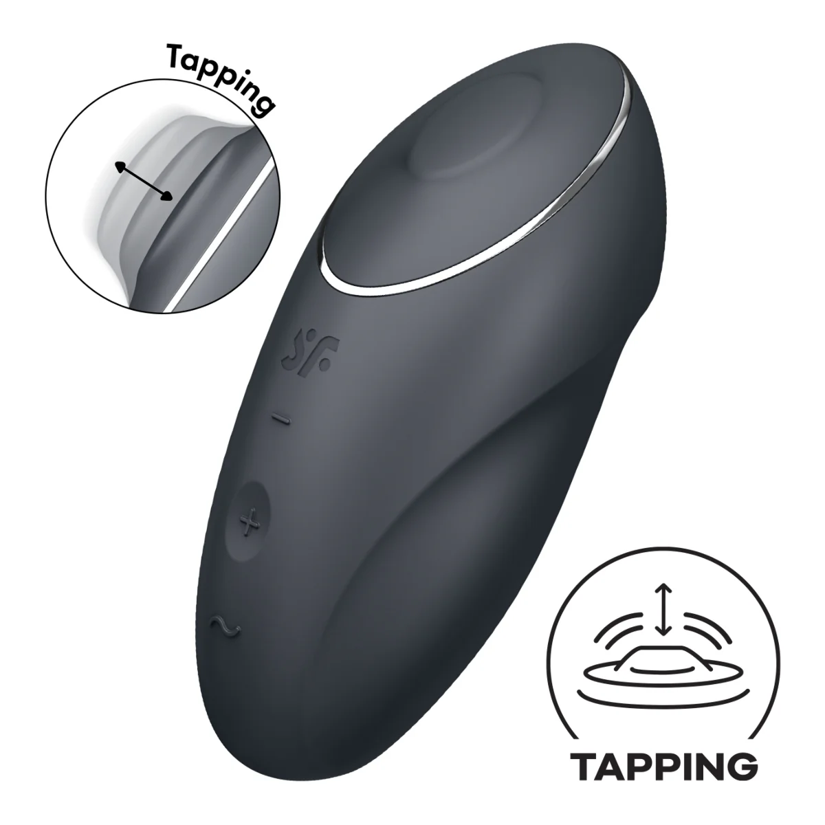 Satisfyer Tap & Climax 1 Lay On Vibrator Grey - Image 7