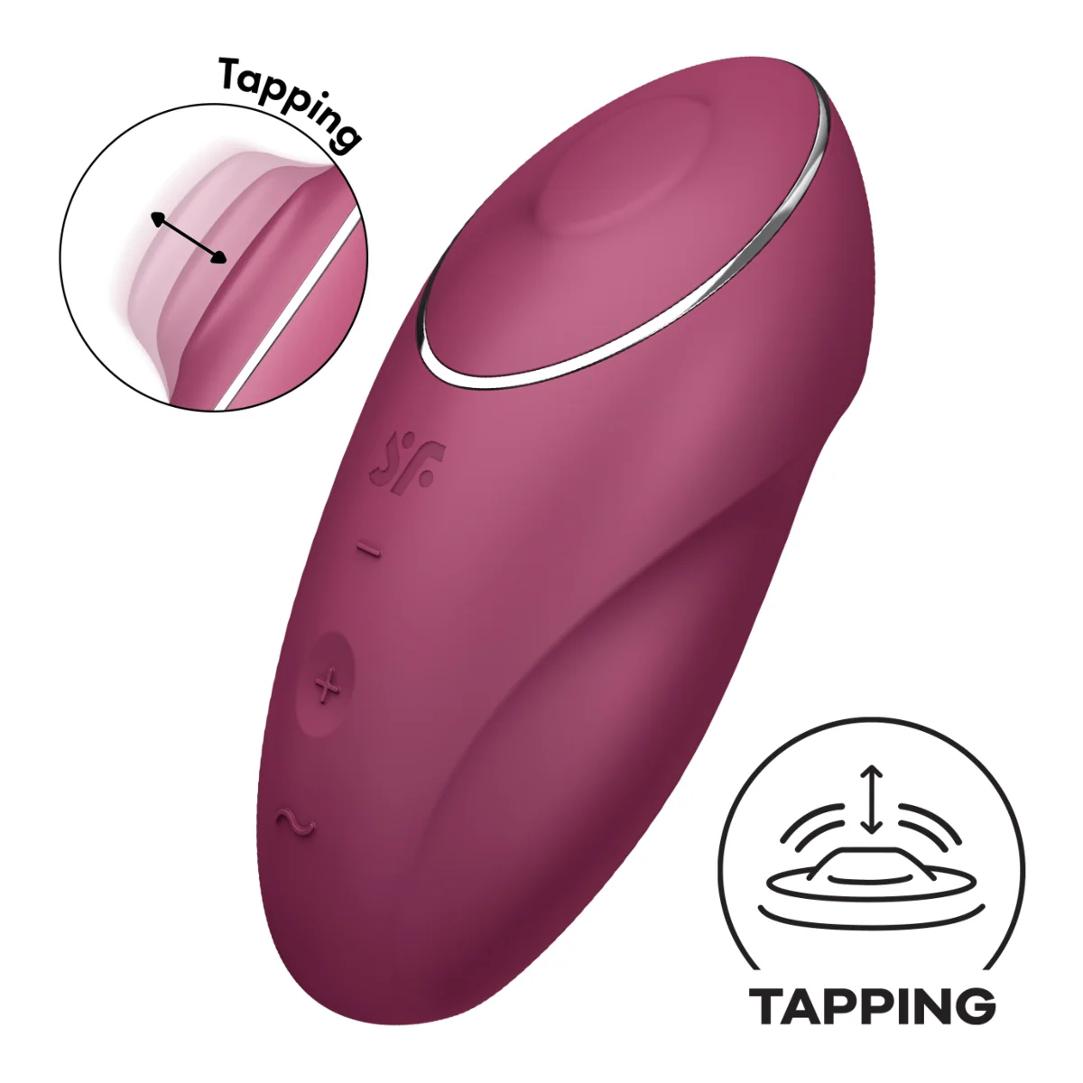 Satisfyer Tap & Climax 1 Lay On Vibrator Red - Image 7