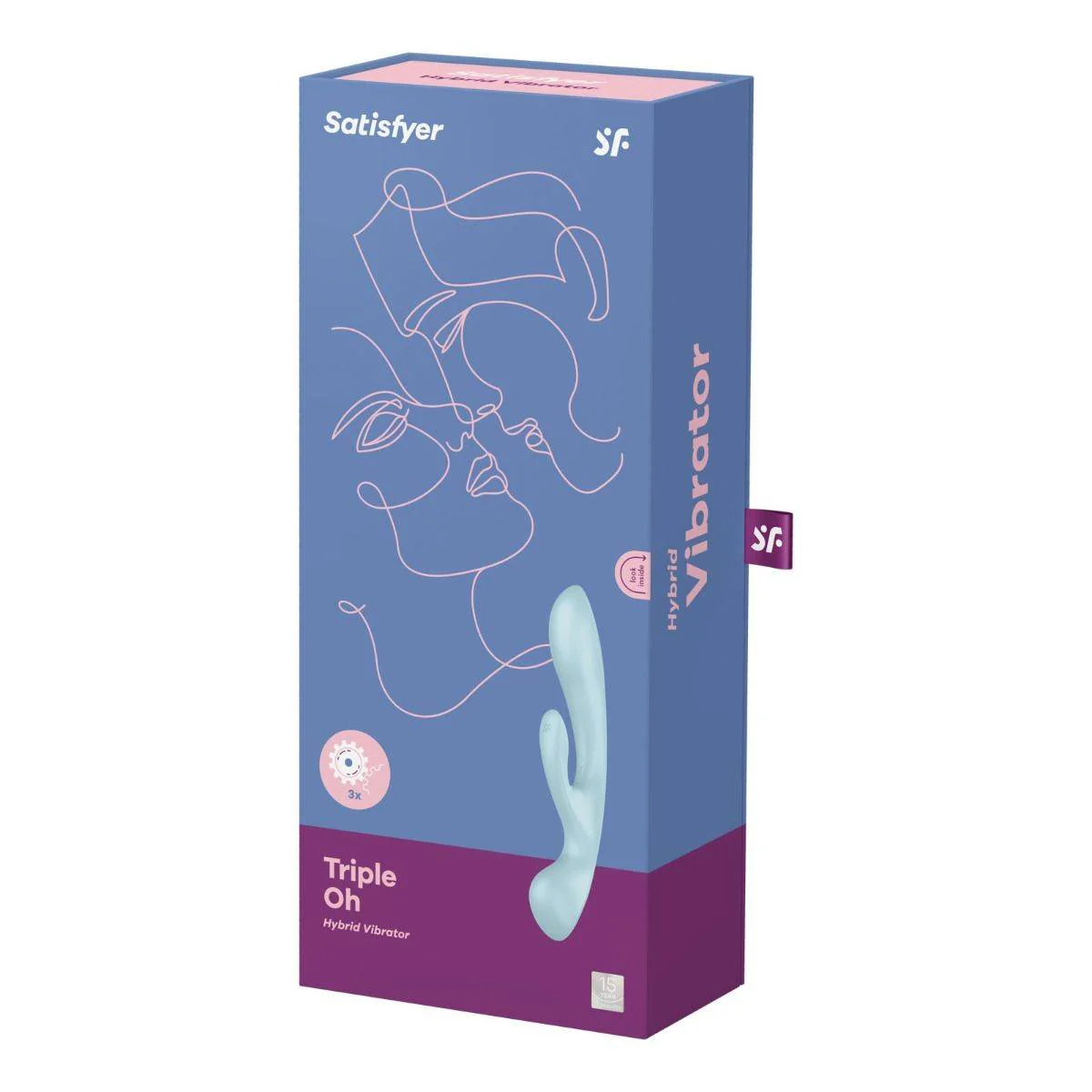 Satisfyer Triple Oh Hybrid Vibrator Light Blue - Image 2