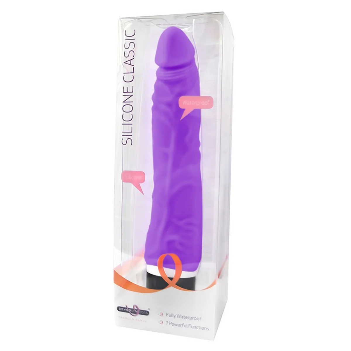 Seven Creations Classic Silicone Slim Vibrator Purple 7 Inch - Image 2
