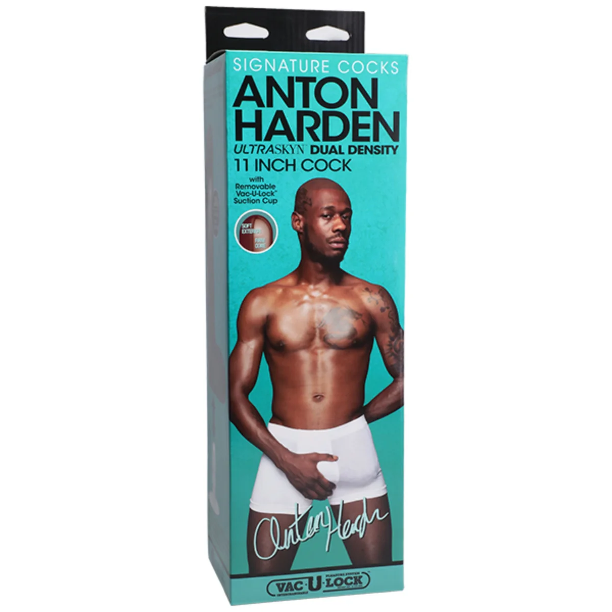 Signature Cocks Anton Harden Ultraskyn Vac-U-Lock Dildo Brown 11 Inch - Image 2