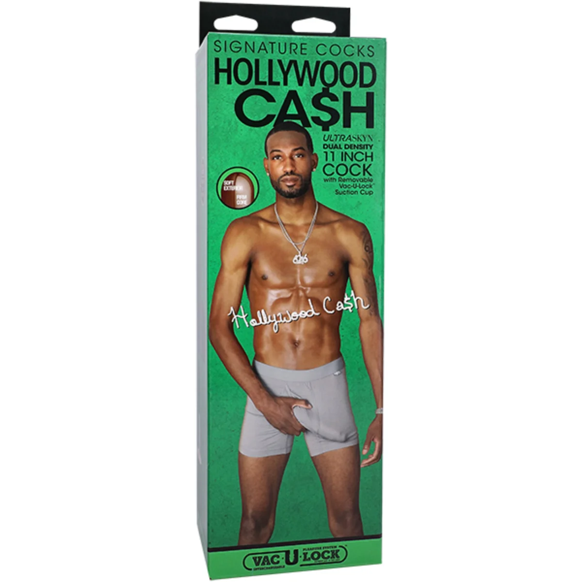 Signature Cocks Hollywood Cash Ultraskyn Vac-U-Lock Dildo Brown 11 Inch - Image 2