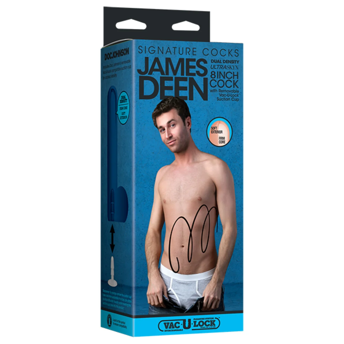 Signature Cocks James Deen Ultraskyn Vac-U-Lock Dildo Pink 8 Inch - Image 2