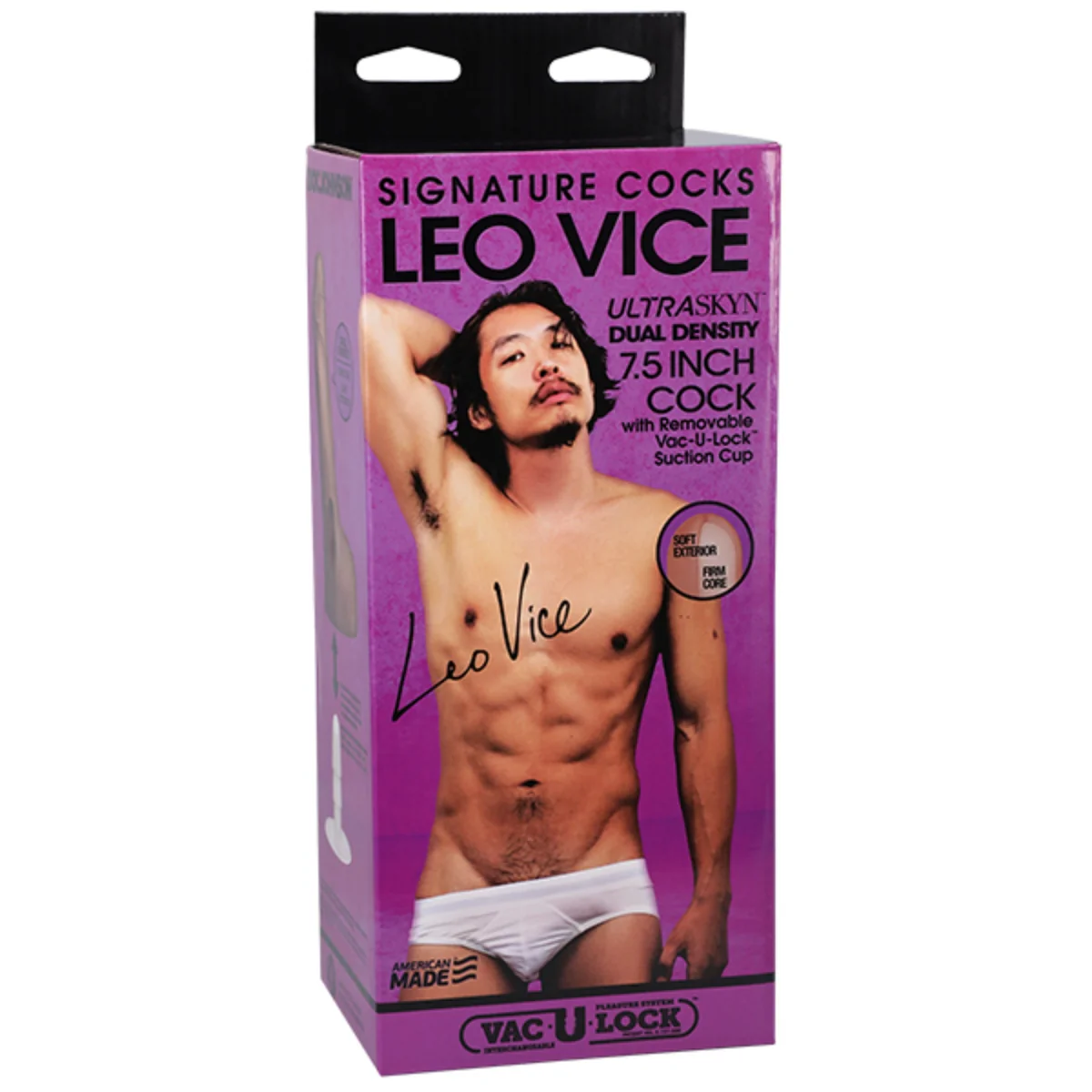 Signature Cocks Leo Vice Ultraskyn Vac-U-Lock Dildo Pink 7.5 Inch - Image 2