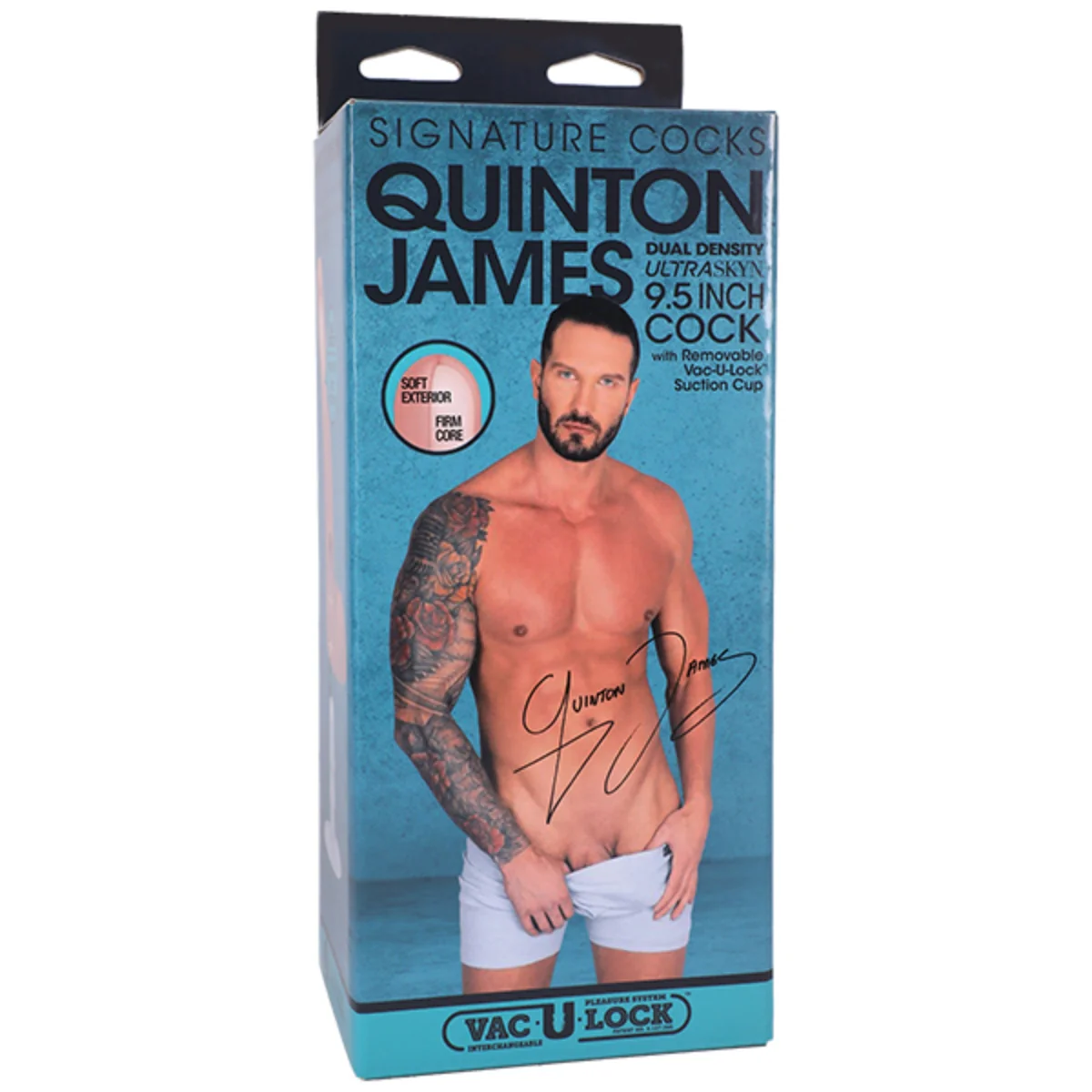 Signature Cocks Quinton James Ultraskyn Vac-U-Lock Dildo Pink 9.5 Inch - Image 2