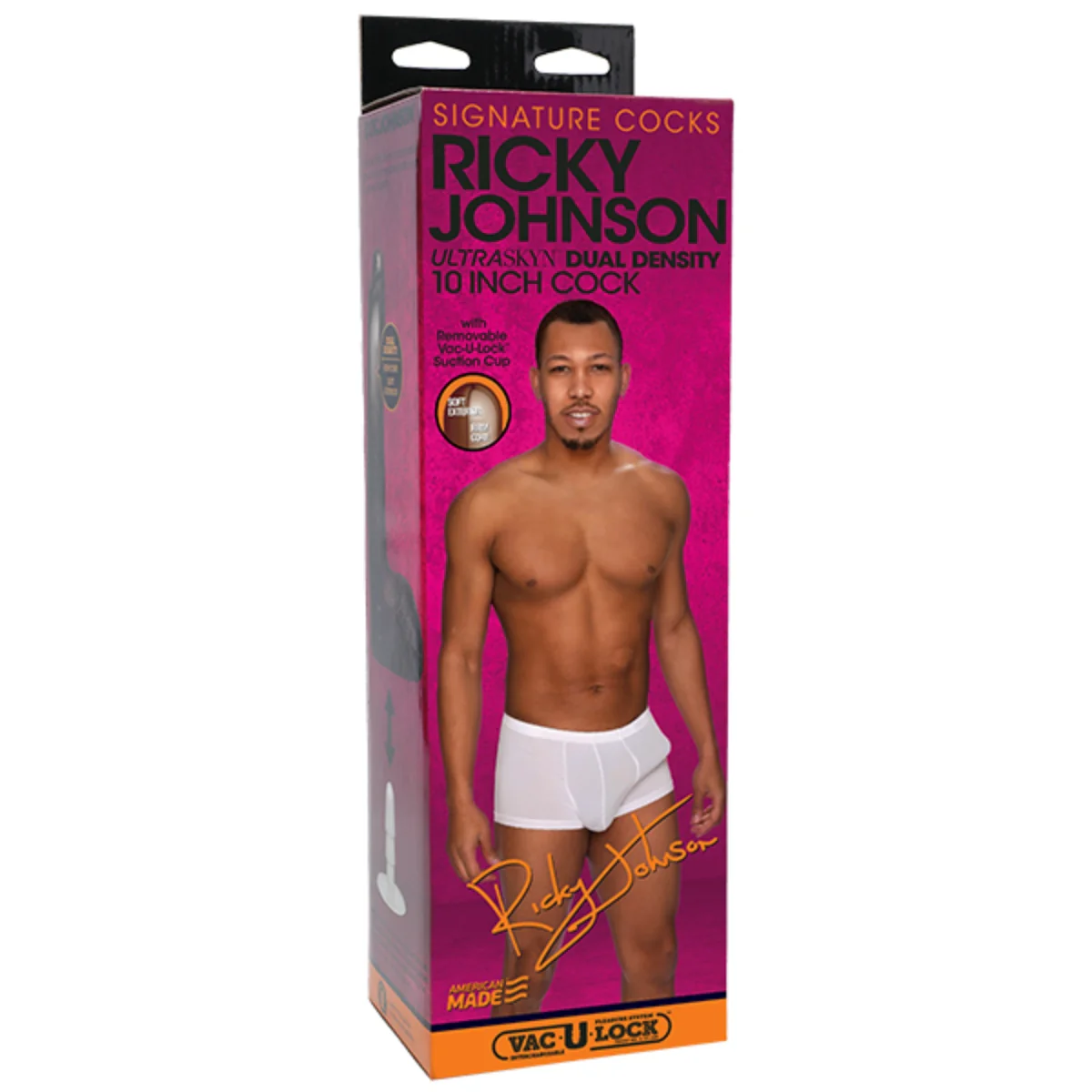 Signature Cocks Ricky Johnson Ultraskyn Vac-U-Lock Dildo Brown 10 Inch - Image 2
