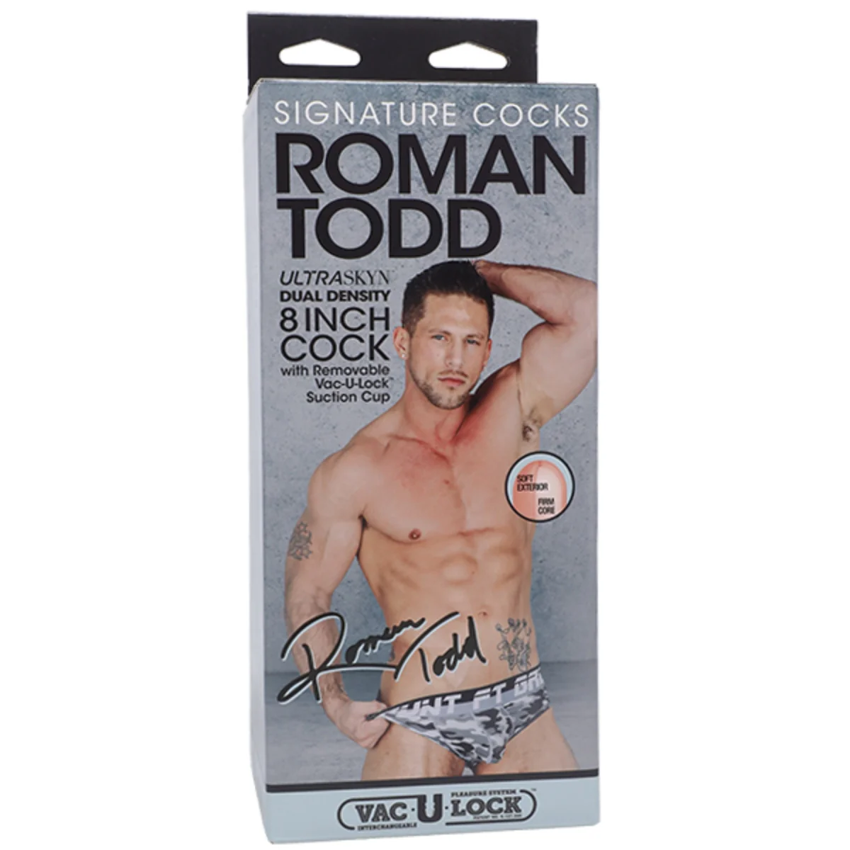 Signature Cocks Roman Todd Ultraskyn Vac-U-Lock Dildo Pink 8 Inch - Image 2
