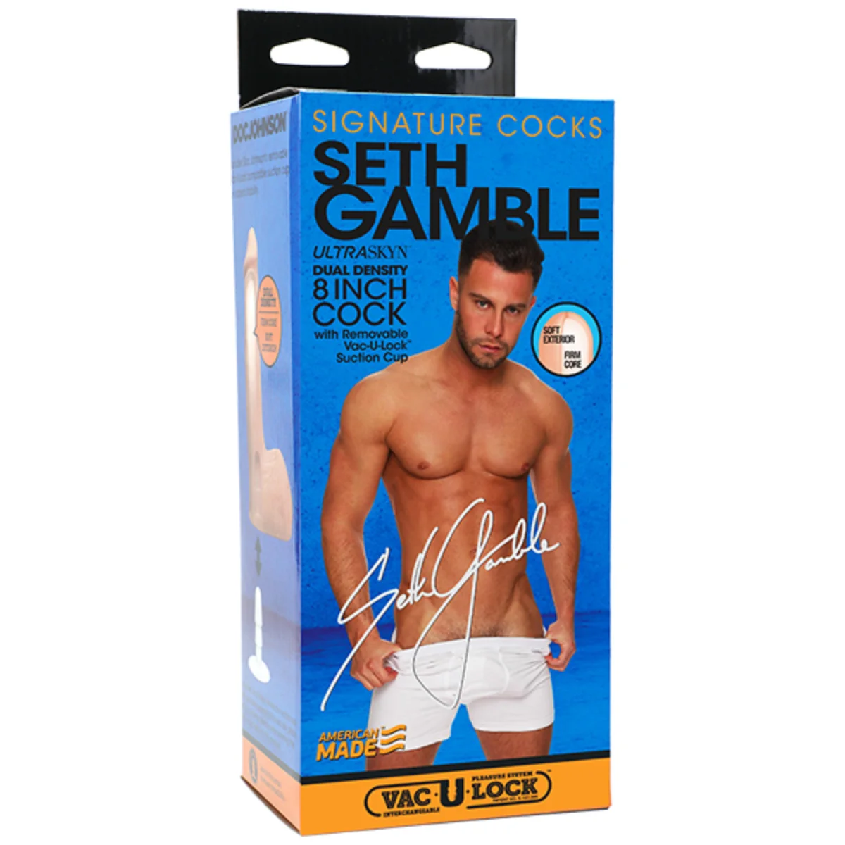 Signature Cocks Seth Gamble Ultraskyn Vac-U-Lock Dildo Pink 8 Inch - Image 2