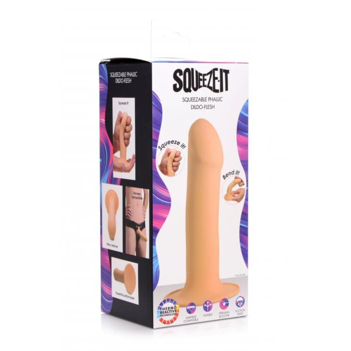 Squeeze-It Squeezable Phallic Dildo Light Pink 6.75 Inch - Image 2