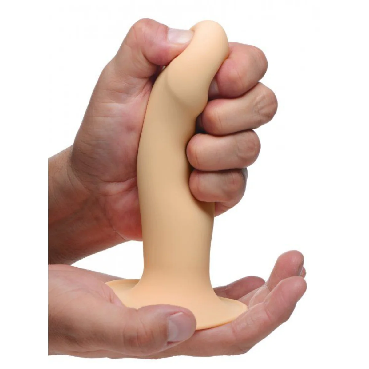 Squeeze-It Squeezable Phallic Dildo Light Pink 6.75 Inch - Image 4