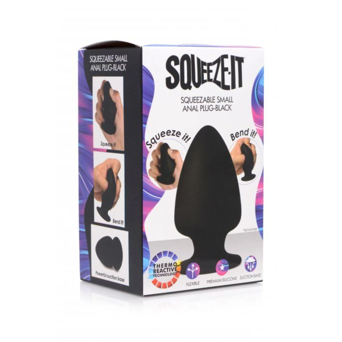 Squeeze-It Squeezable Silicone Butt Plug Black Small - Image 2