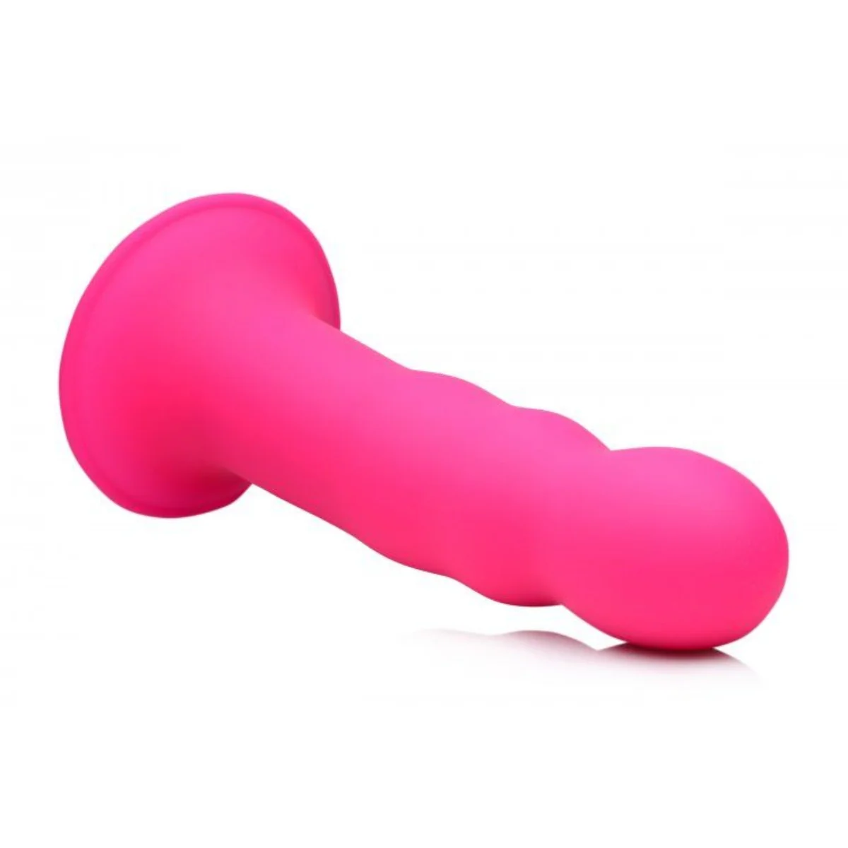 Squeeze-It Squeezable Wavy Dildo Pink 7.2 Inch - Image 4