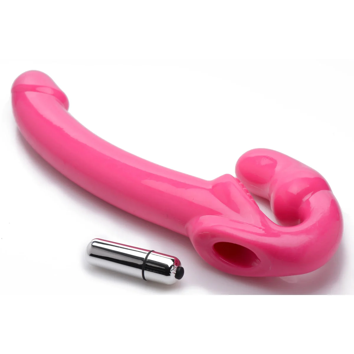 Strap U 7X Revolver Slim Vibrating Strapless Strap-On Pink - Image 3