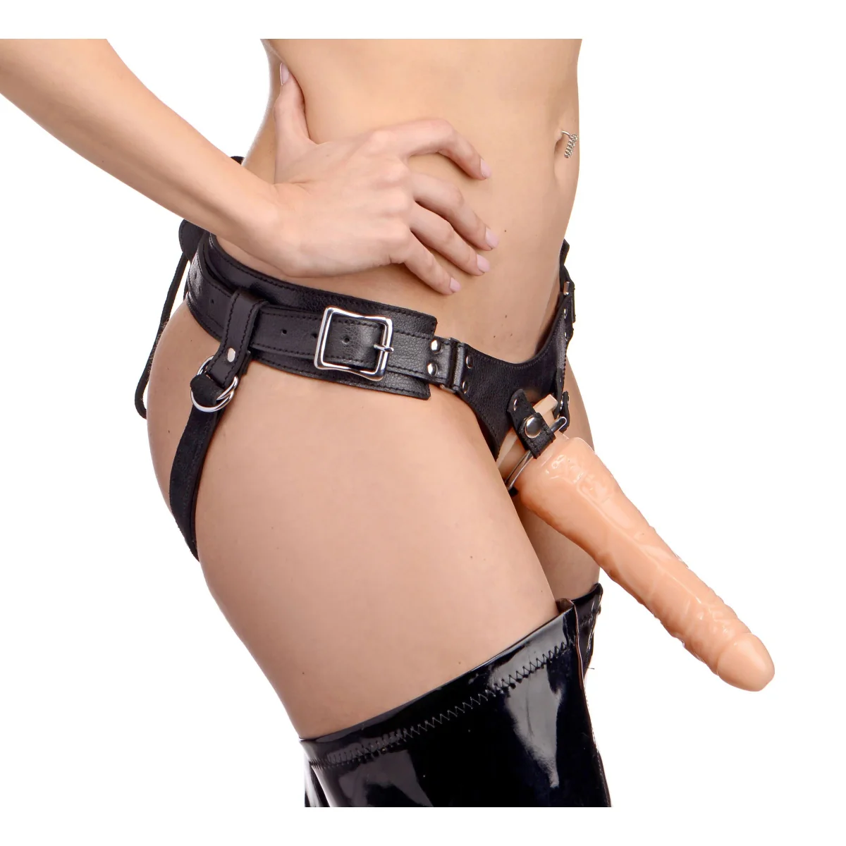 Strap U Bodice Corset Style Strap-On Harness Black - Image 5