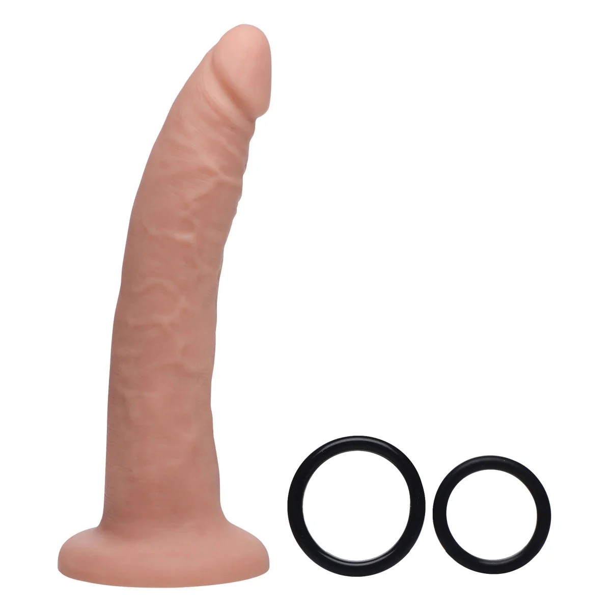 Strap U Charmed 7.5 Inch Silicone Dildo With Harness Black Pink - Image 3