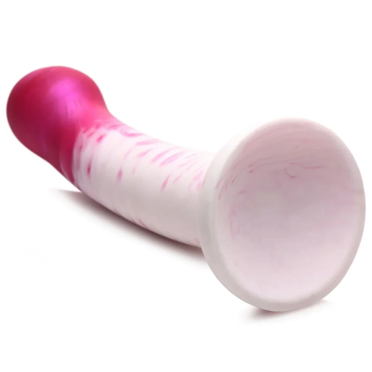 Strap U G-Swirl G-Spot Silicone Dildo Pink White - Image 5