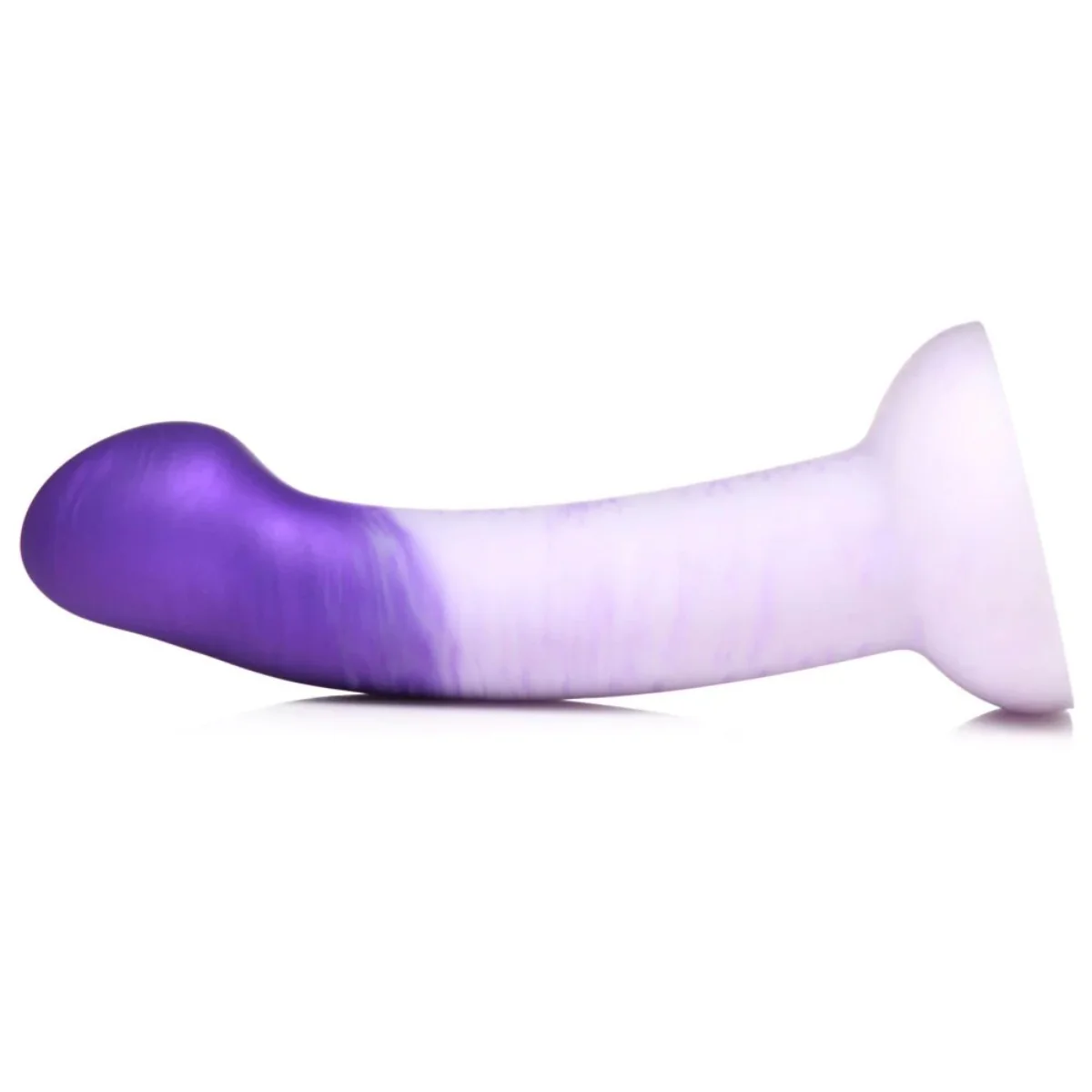 Strap U G-Swirl G-Spot Silicone Dildo Purple White 6.9 Inch - Image 3