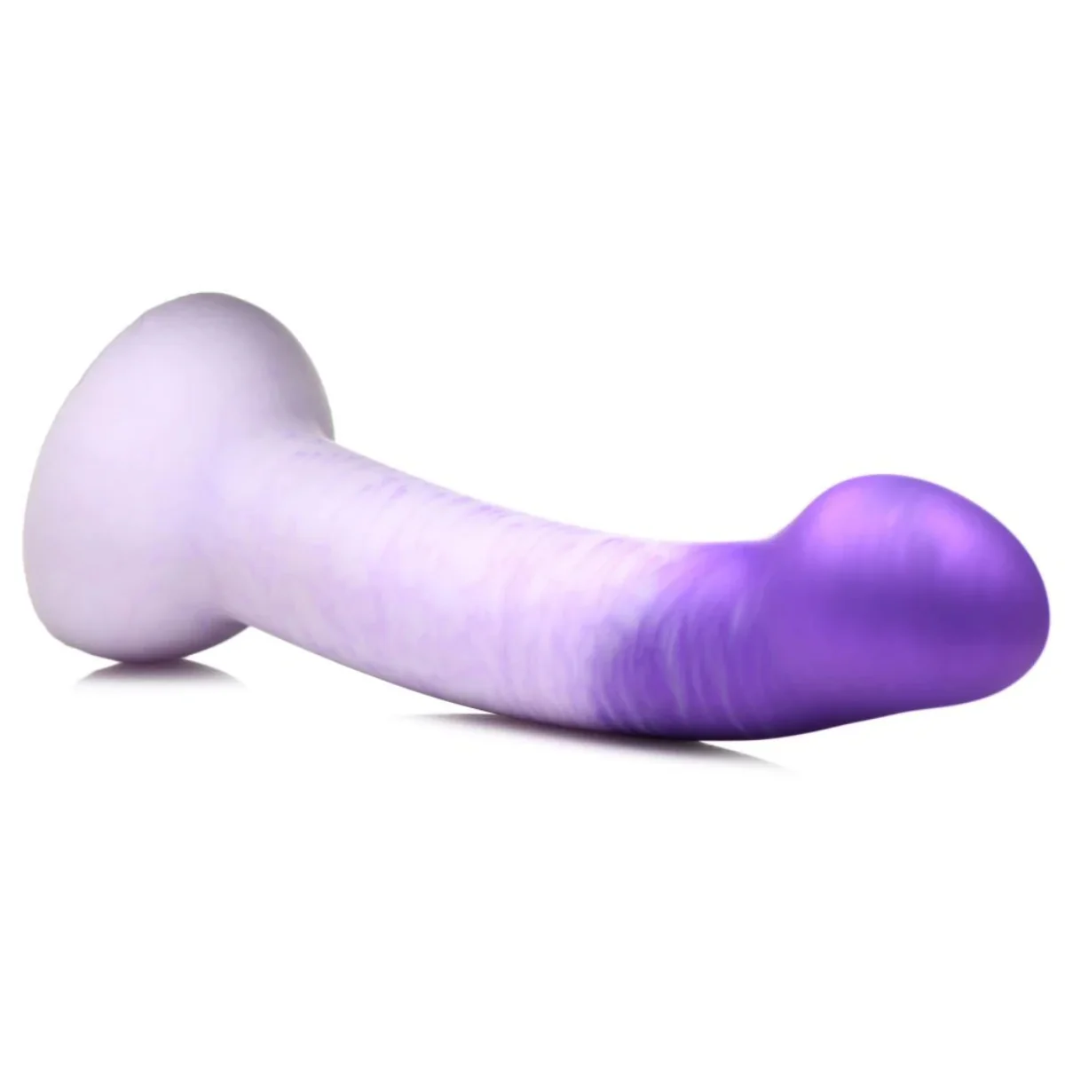 Strap U G-Swirl G-Spot Silicone Dildo Purple White 6.9 Inch - Image 4