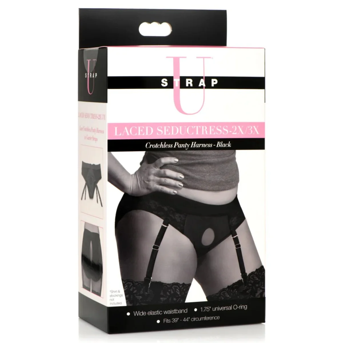 Strap U Laced Seductress Crotchless Panty Harness Black 2XL 3XL - Image 2