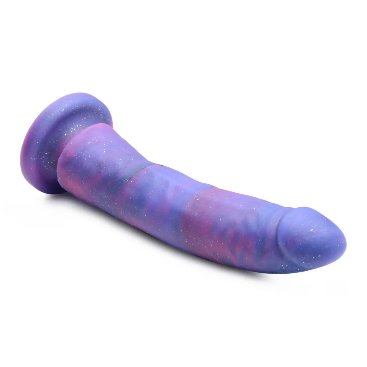 Strap U Magic Stick Glitter Silicone Dildo Purple Pink 8.2 Inch - Image 4