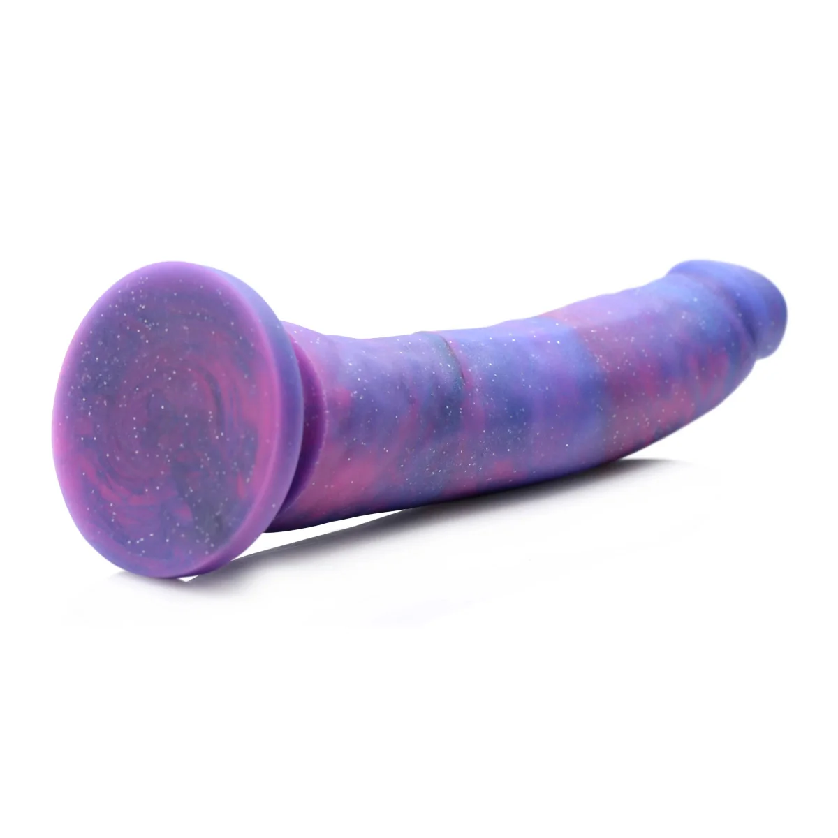 Strap U Magic Stick Glitter Silicone Dildo Purple Pink 8.2 Inch - Image 5