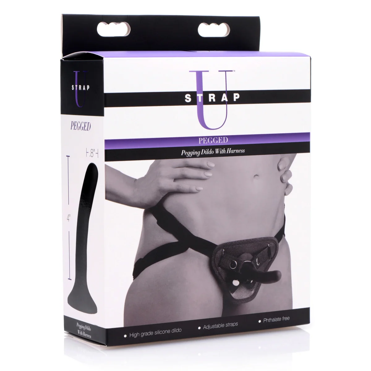 Strap U Pegged Pegging Dildo With Harness Black - Image 2