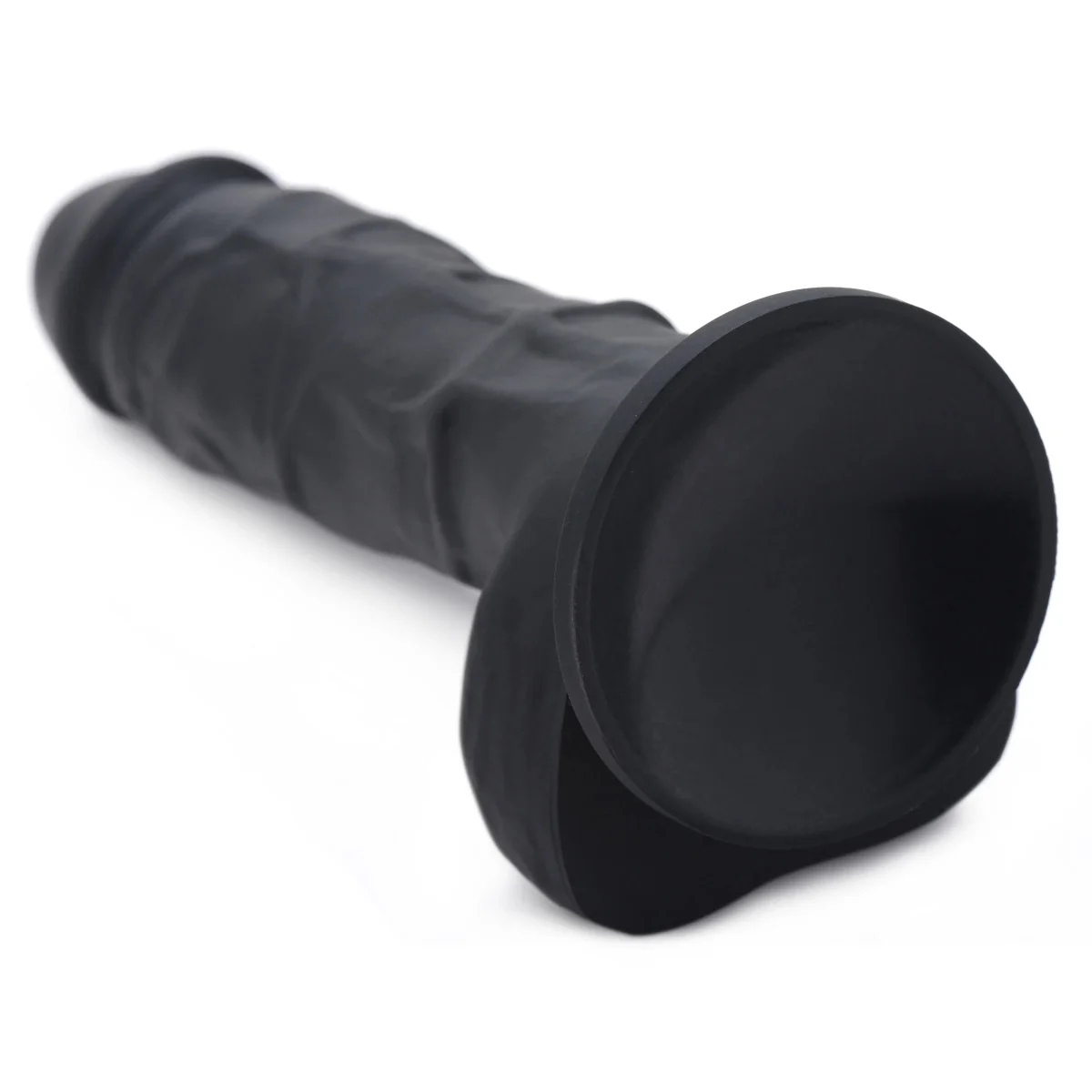Strap U Power Pecker Silicone Dildo With Balls Black 7 Inch - Image 4