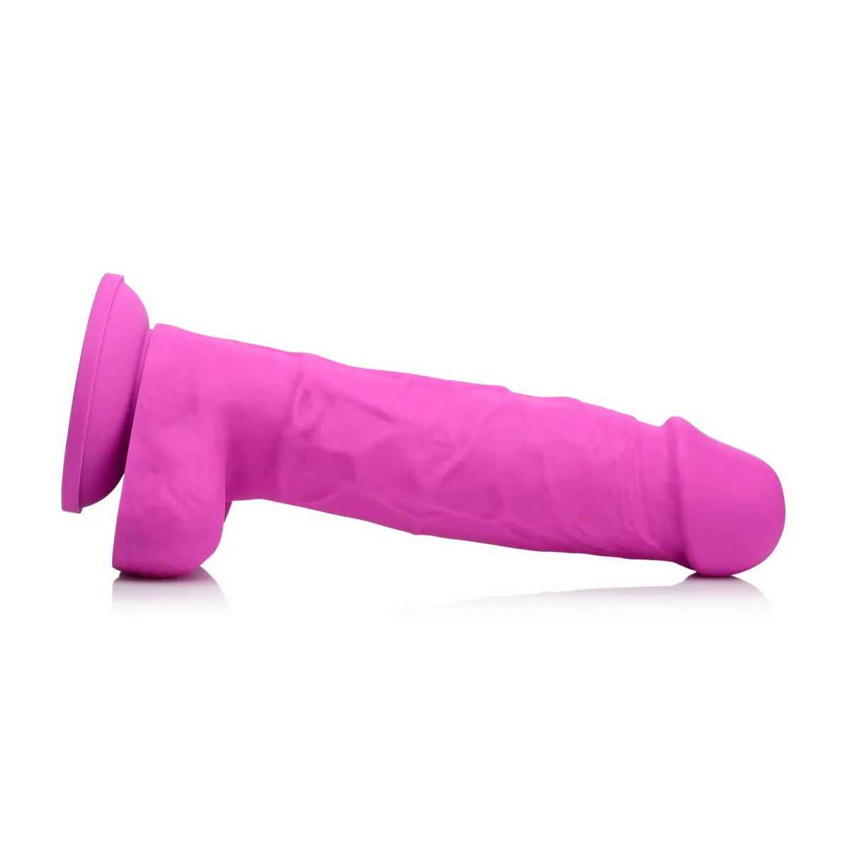 Strap U Power Pecker Silicone Dildo With Balls Pink 7 Inch - Image 3