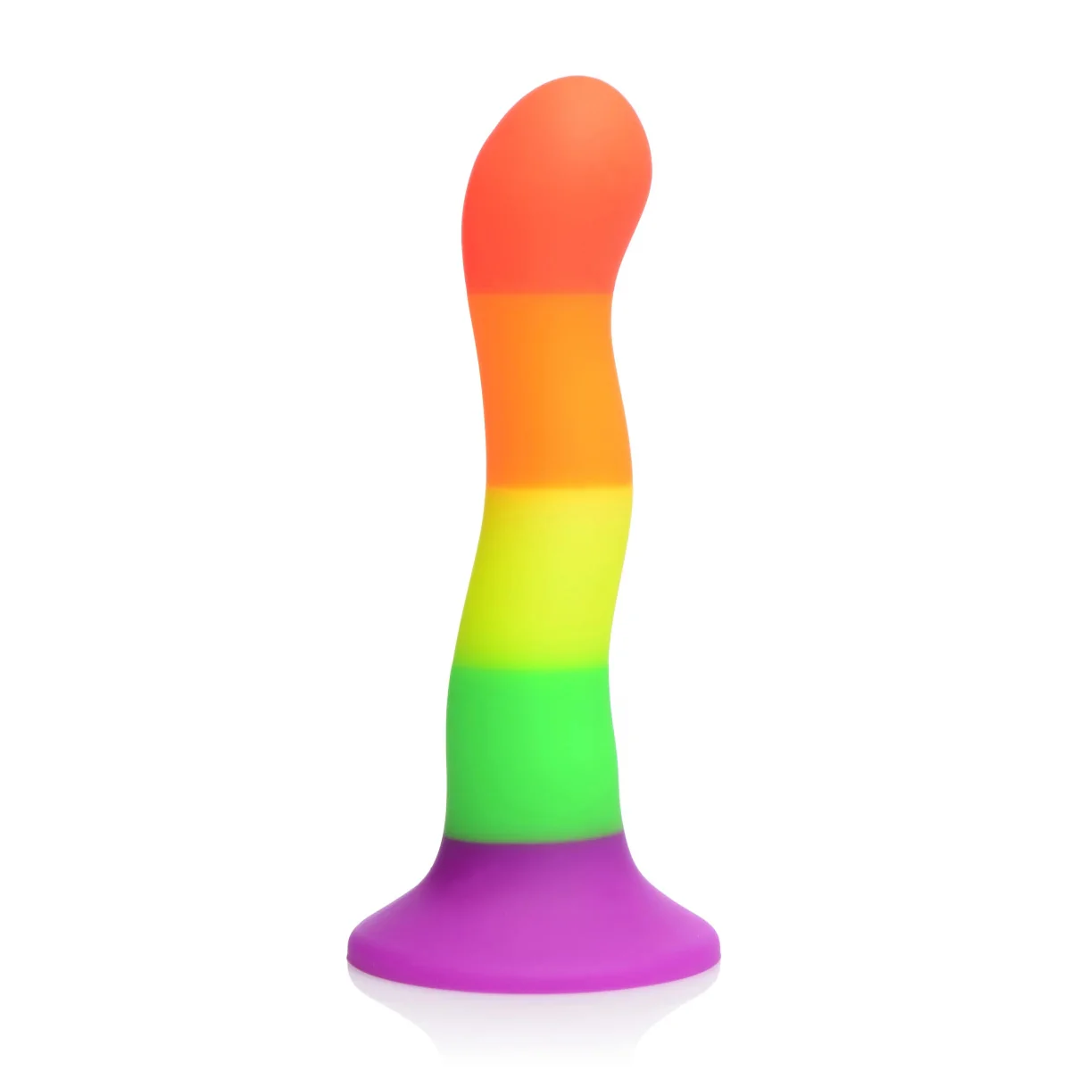 Strap U Proud Rainbow Silicone Dildo With Harness Black - Image 4