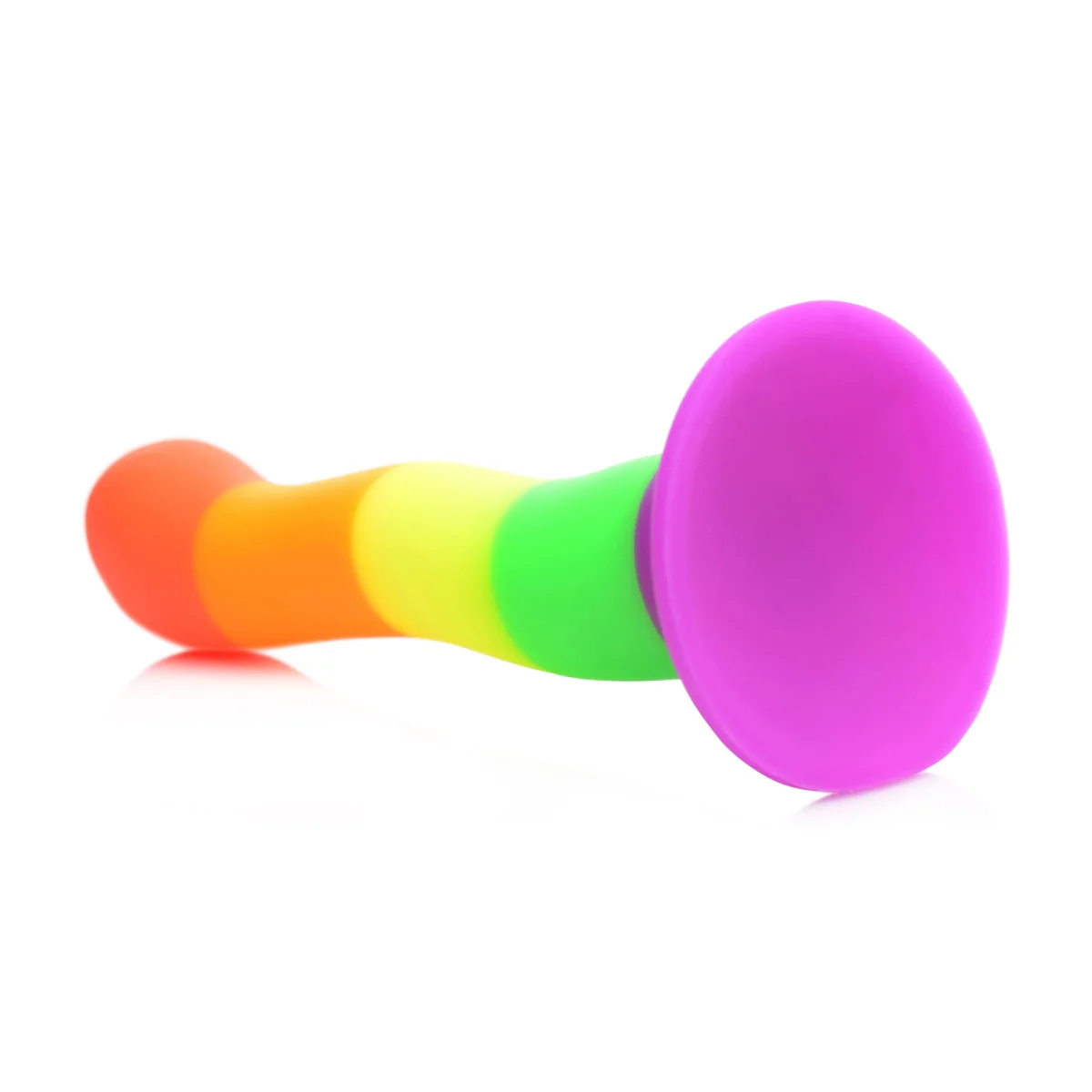 Strap U Proud Rainbow Silicone Dildo With Harness Black - Image 5