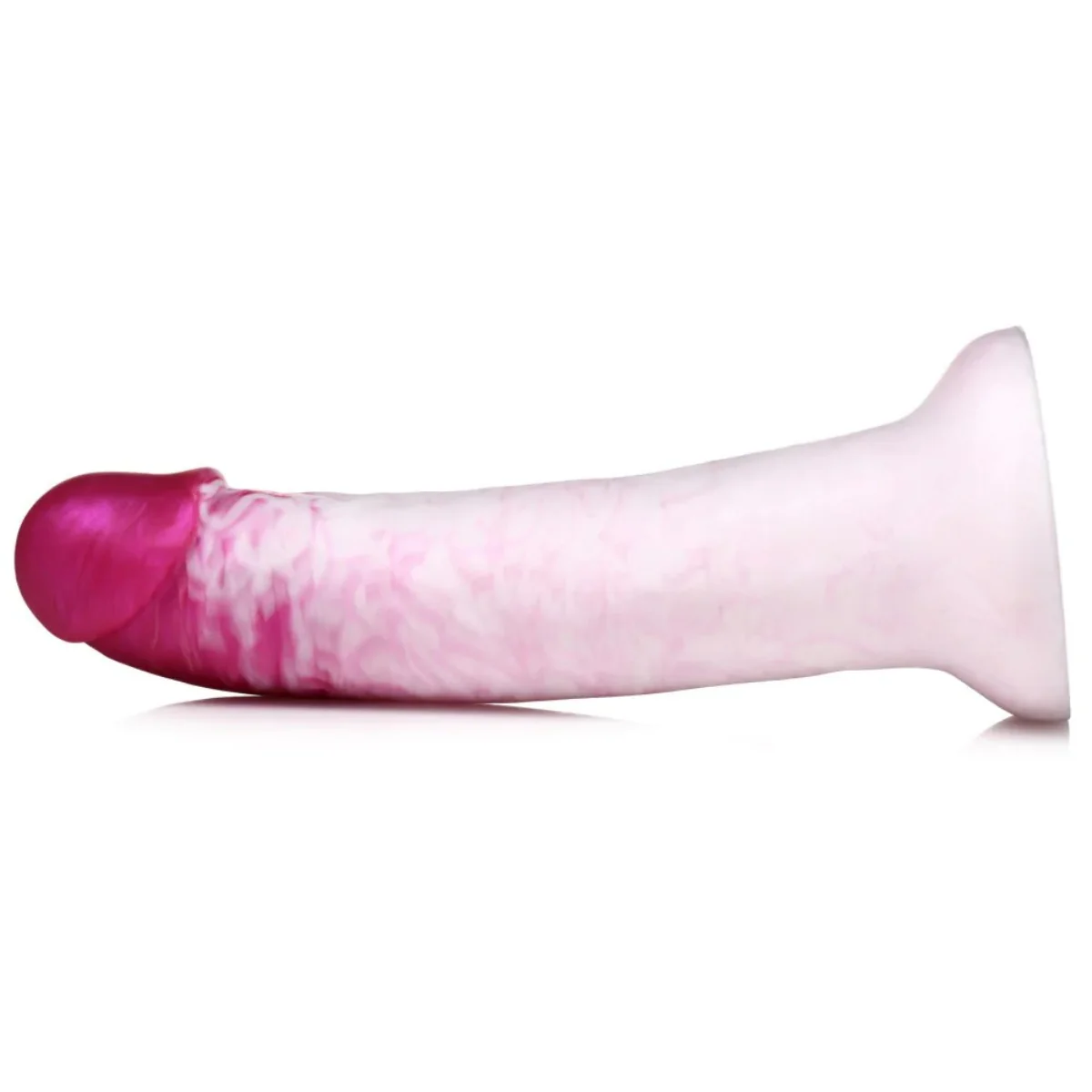 Strap U Real Swirl Realistic Silicone Dildo Pink White 6.9 Inch - Image 3