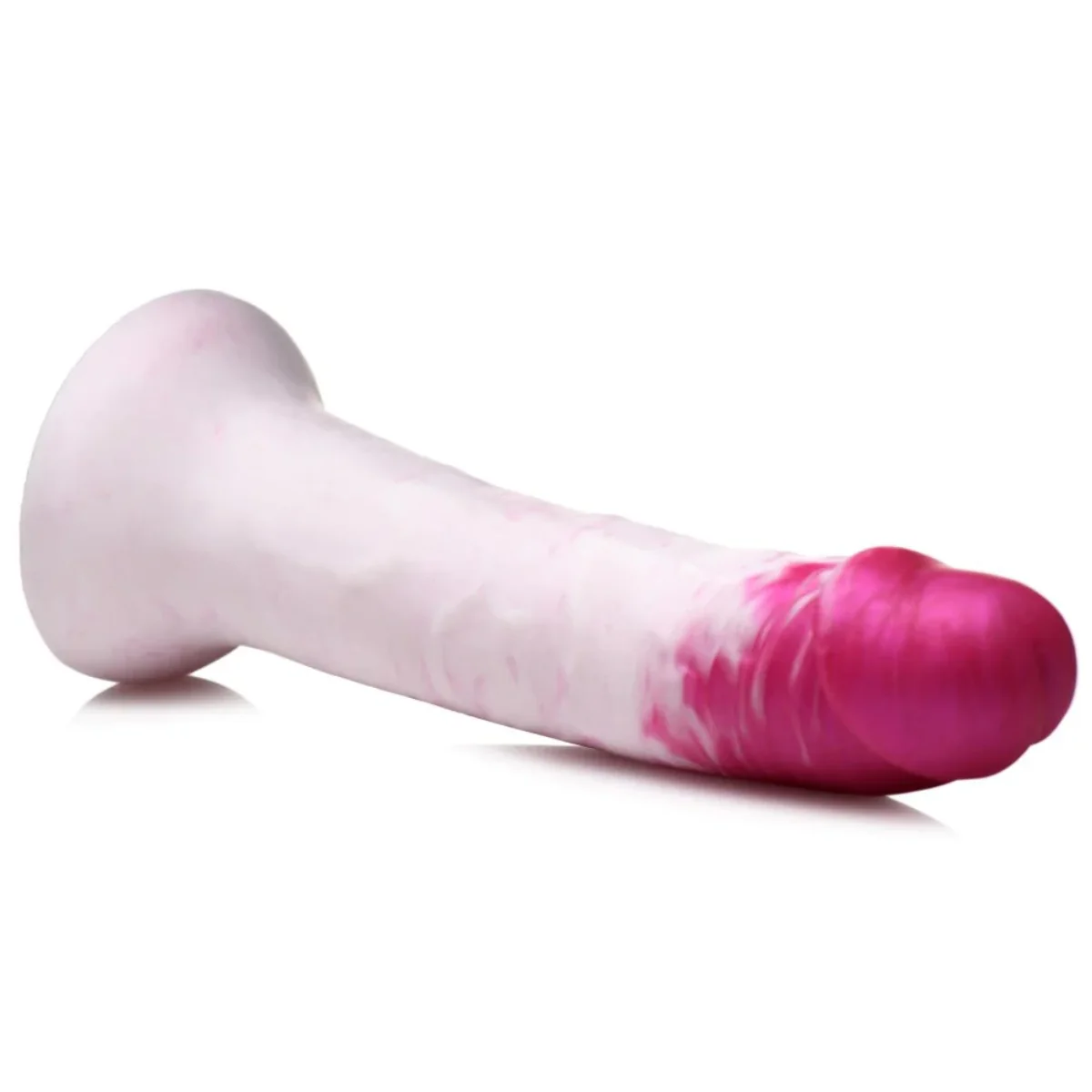 Strap U Real Swirl Realistic Silicone Dildo Pink White 6.9 Inch - Image 4