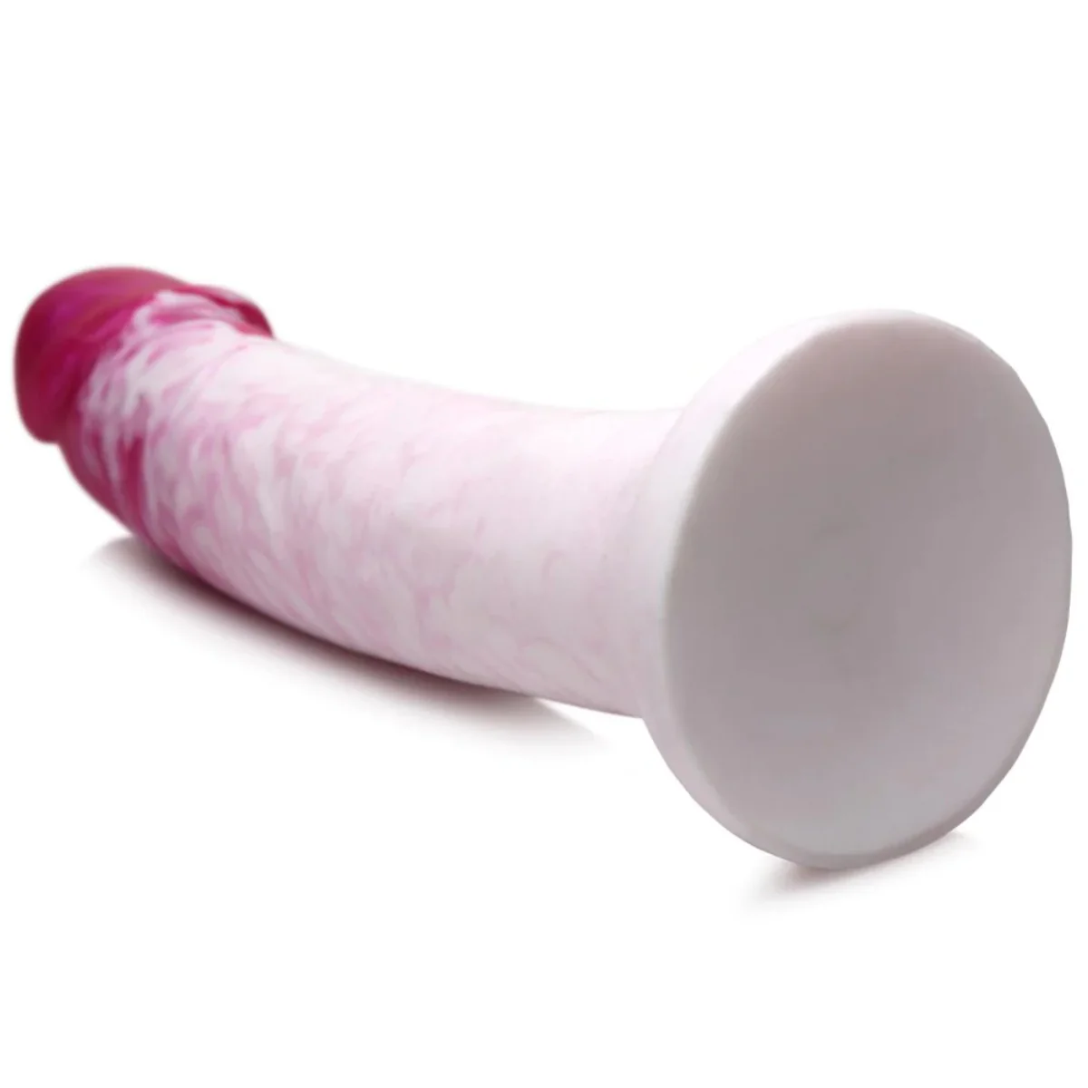 Strap U Real Swirl Realistic Silicone Dildo Pink White 6.9 Inch - Image 5