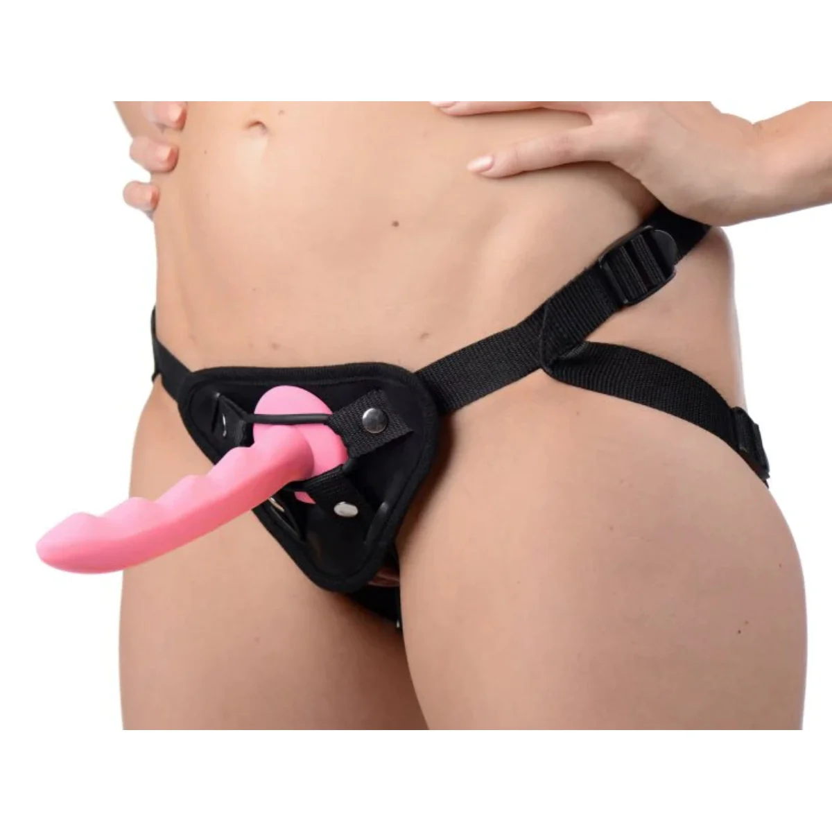 Strap U Ripples Silicone Dildo Pink 6.75 Inch - Image 3
