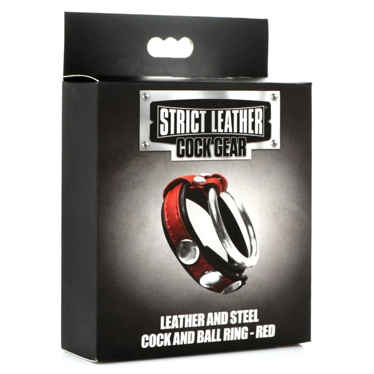 Strict Leather Cock Gear Leather And Steel Cock & Ball Ring Red - Image 2
