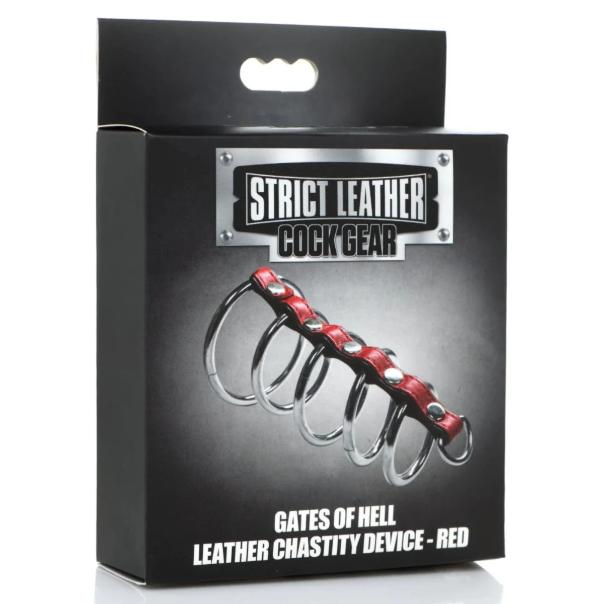 Strict Leather Cock Gear Leather And Steel Gates Of Hell Cock Ring Red - Image 2