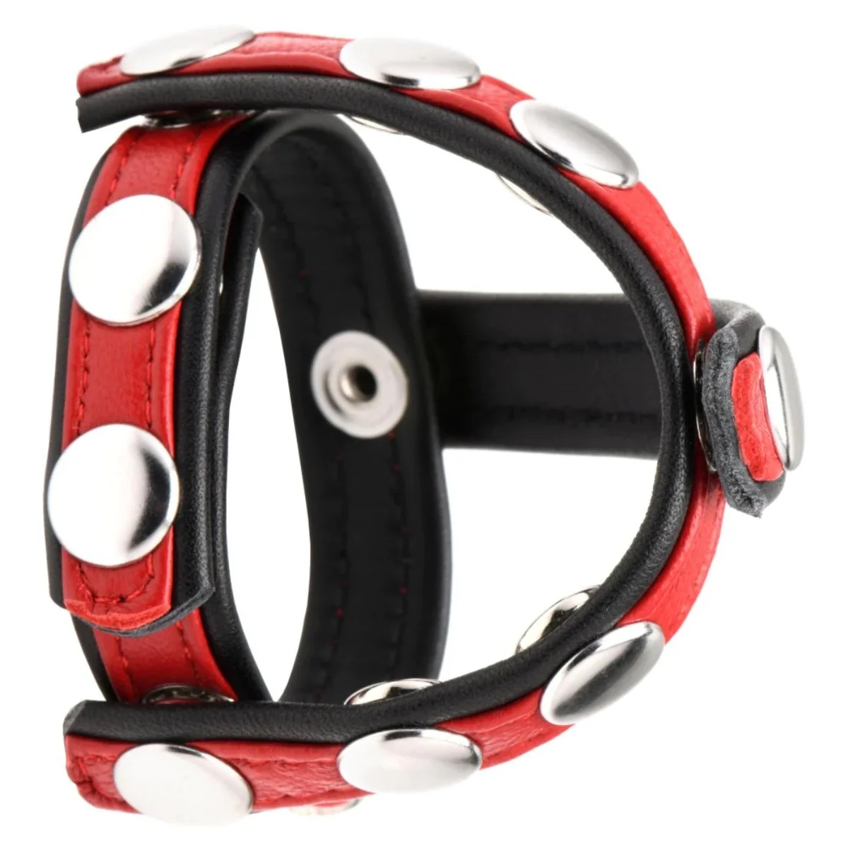 Strict Leather Cock Gear Leather Snap-On Harness Cock Ring Red
